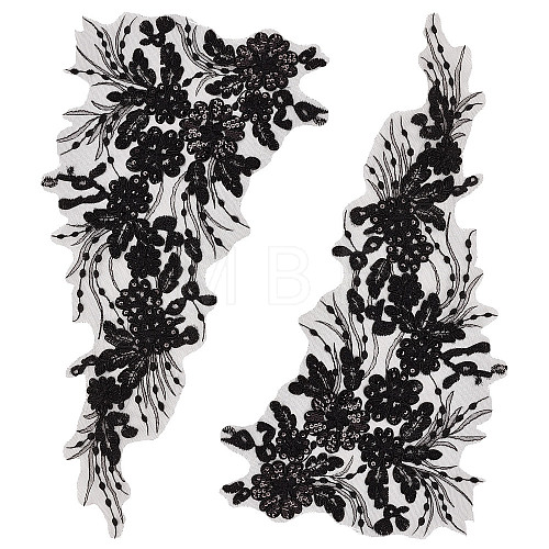 Flower Pattern Polyester Embroidered Lace Appliques DIY-WH0308-278C-1