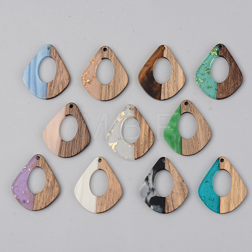 Resin & Walnut Wood Pendants RESI-S389-016A-1