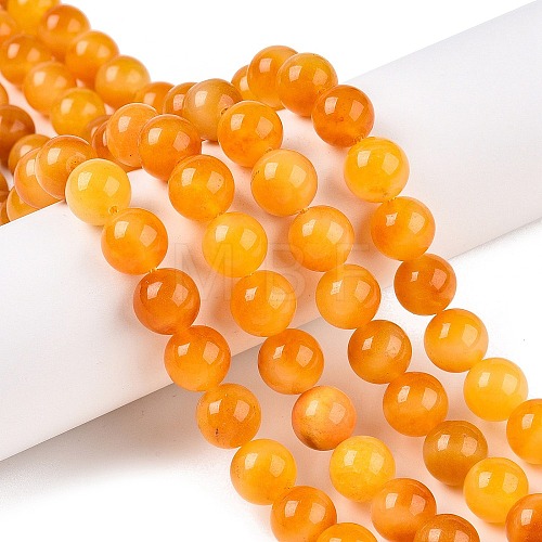 Dyed Natural White Jade Beads Strands G-T138-10mm-210-27-1