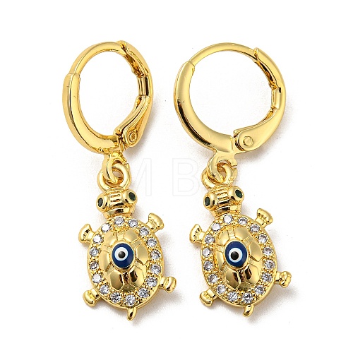 Real 18K Gold Plated Brass Dangle Leverback Earrings EJEW-A033-25G-02-1