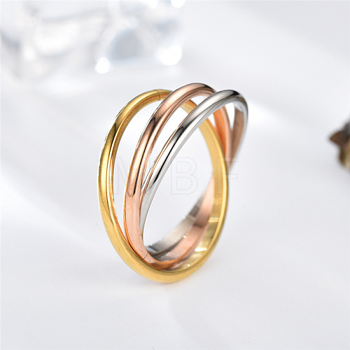 Titanium Steel Trinity Interlocking Finger Rings FS-WG6D755-01-1