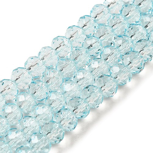 Transparent Baking Paint Glass Beads Strands DGLA-A034-T6mm-D06-1