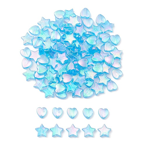 100Pcs 2 Style Eco-Friendly Transparent Acrylic Beads TACR-YW0001-86B-1