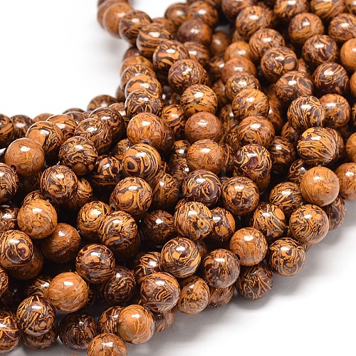 Natural Elephant Skin Jasper/Miriam Stone/Calligraphy Stone Bead Strands X-G-P075-20-6mm-1