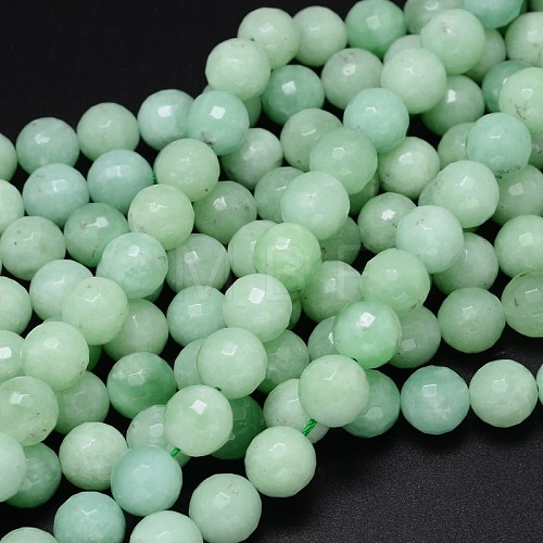 Synthetic Myanmar Jade (Glass) Beads Strands G-O094-12-4mm-1