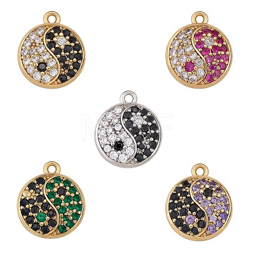 5Pcs Eco-Friendly Brass Micro Pave Cubic Zirconia Charms ZIRC-SZ0003-71-1