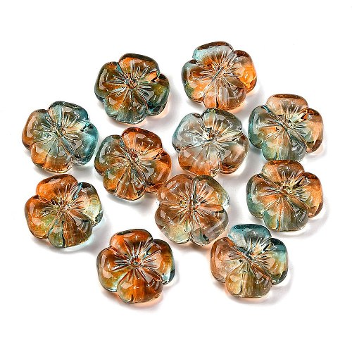 225Pcs Two Tone Transparent Acrylic Beads MACR-K359-26D-1