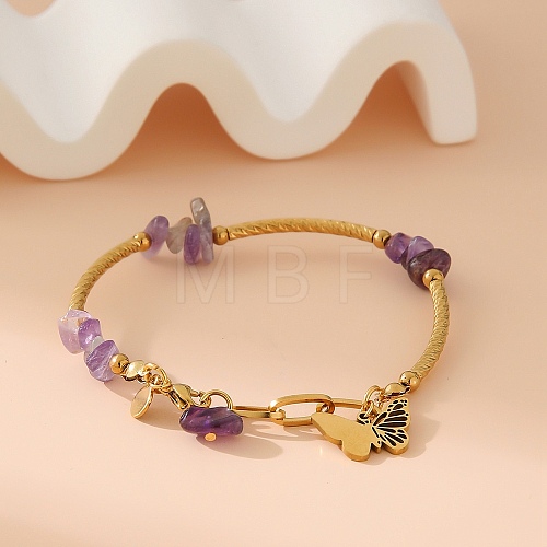 Stainless Steel Beaded Bracelets for Woman PW-WGD5F92-05-1