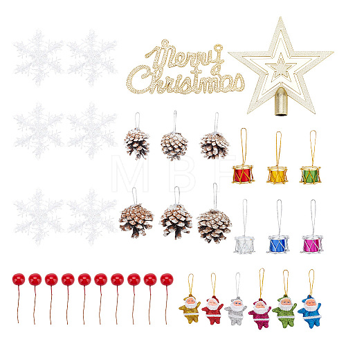 7 Styles Merry Christmas Plastic Pendants Decoration Set HJEW-BC0001-45-1