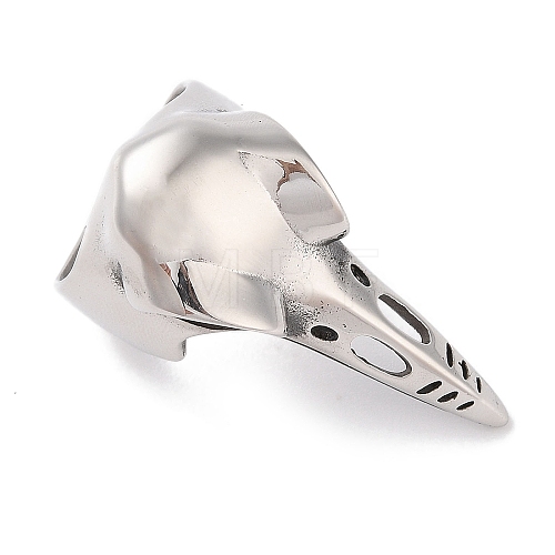 Viking 304 Stainless Steel Crow Head Finger Rings for Mens RJEW-U005-14A-P-1