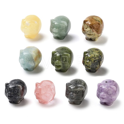 Natural & Synthetic Gemstone Carved Figurines DJEW-L023-C-1