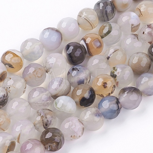 Colored Natural Multi-Color Agate Beads Strands G-R177-10mm-10-1