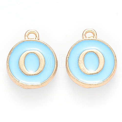 Golden Plated Alloy Enamel Charms X-ENAM-S118-04O-1