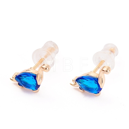 Cute Light Gold Plated Brass Stud Earrings EJEW-H106-02B-1