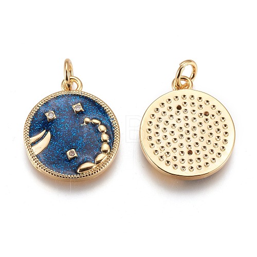 Alloy Enamel Pendants PALLOY-P435-45-RS-1