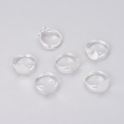 Adjustable Brass Finger Ring Settings KK-J026-S-1