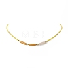 Natural Gemstone Column & Glass Seed Beaded Necklace for Women NJEW-JN04201-4