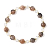 Natural Black Moonstone Beaded Stretch Bracelets for Women BJEW-JB12792-2