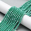 Opaque Solid Color Electroplate Glass Beads Strands EGLA-A039-P4mm-A07-4