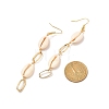 Natural Shell with Oval Ring Dangle Earrings for Girl Women EJEW-JE04662-4