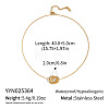 Minimalist double ring pendant necklace stainless steel vacuum plating unisex jewelry QF4079-1