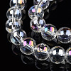 Electroplate Transparent Glass Beads Strands GLAA-T032-T8mm-AB13-4