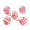 Printed Wood European Beads WOOD-Z002-06B-1