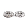 Brass Micro Pave Clear Cubic Zirconia Beads ZIRC-P091-04B-P-RS-1