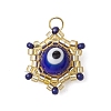 Beaded Star Eye Charms PALLOY-MZ00575-3