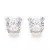 925 Sterling Silver Pave Clear Cubic Zirconia Flat Round Charms STER-T008-69S-03-2