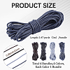 4Pcs 4 Colors Braided Round Waxed Polyester Cords YC-CL0001-04-2