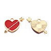 Light Gold Plated Alloy Pendants X-ENAM-T009-35A-1