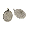 Tibetan Style Zinc Alloy Oval Big Pendant Cabochons Settings TIBEP-R334-273AS-RS-1