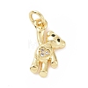 Brass Micro Pave Cubic Zirconia Charms KK-C012-15G-1