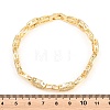 Oval Brass Micro Pave Clear Cubic Zirconia Link Chain Bracelets for Women BJEW-T025-03B-G-3