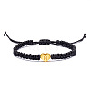 Alloy Heart with Letter Pattern Bead Braided Bead Bracelets FS-WGEB992-08-1