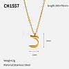 304 Stainless Steel Arabic Initial Letter Pendant Necklaces FS-WG7B6CA-07-2