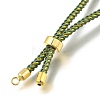 Braided Cotton Cord Slider Bracelet Making MAK-R001-01G-15-3