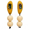 Wood & Glass Stud Earrings for Women WG46741-01-5