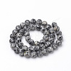 Natural Black Spot Stone Beads Strands G-S272-05-4mm-2