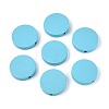 Painted Natural Poplar Wood Beads WOOD-S045-063B-07-1