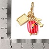 Rack Plating Brass Micro Pave Clear Cubic Zirconia European Dangle Charms KK-P279-32G-3