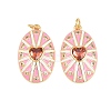 Rack Plating Brass Micro Pave Clear Cubic Zirconia Pendants KK-H474-23G-02-1