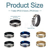 Crafans 6Pcs 3 Colors Stainless Steel Plain Band Rings RJEW-CF0001-02-11