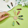 10Pcs 10 Styles Gemstone & Glass Pointed Copper Wire Wrapped Pendants FIND-FH0006-76-3