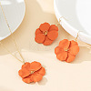 Flower Alloy Enamel Pendant Necklace & Dangle Earring FS-WG56F9D-02-2