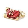 Brass Enamel Pendants KK-B155-18G-03-2