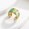 304 Stainless Steel Enamel Cuff Open Rings WG35DFF-06-1