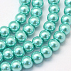 Baking Painted Pearlized Glass Pearl Round Bead Strands HY-Q003-4mm-65-1