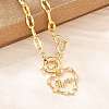 Mother's Day Brass Pave Clear Cubic Zirconia Mama Heart Pendant Necklaces NJEW-A071-04G-2